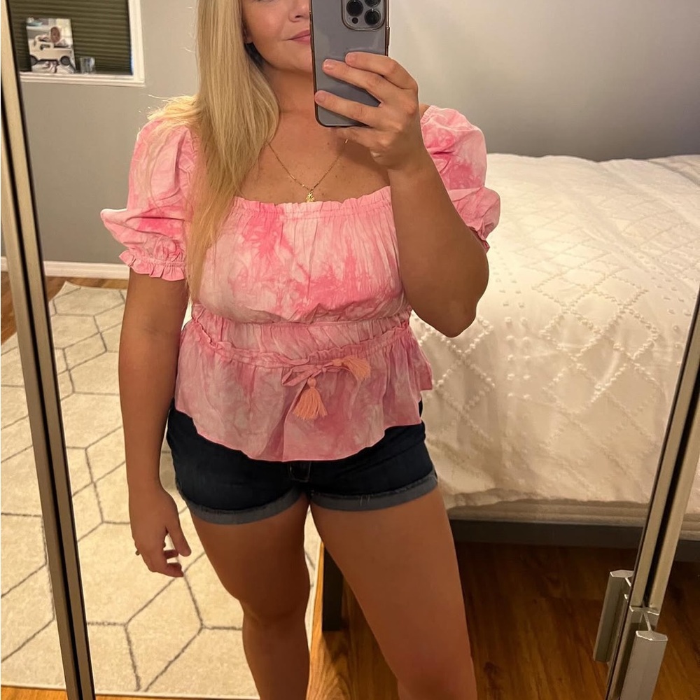 Day + Moon 
Pink blouse
